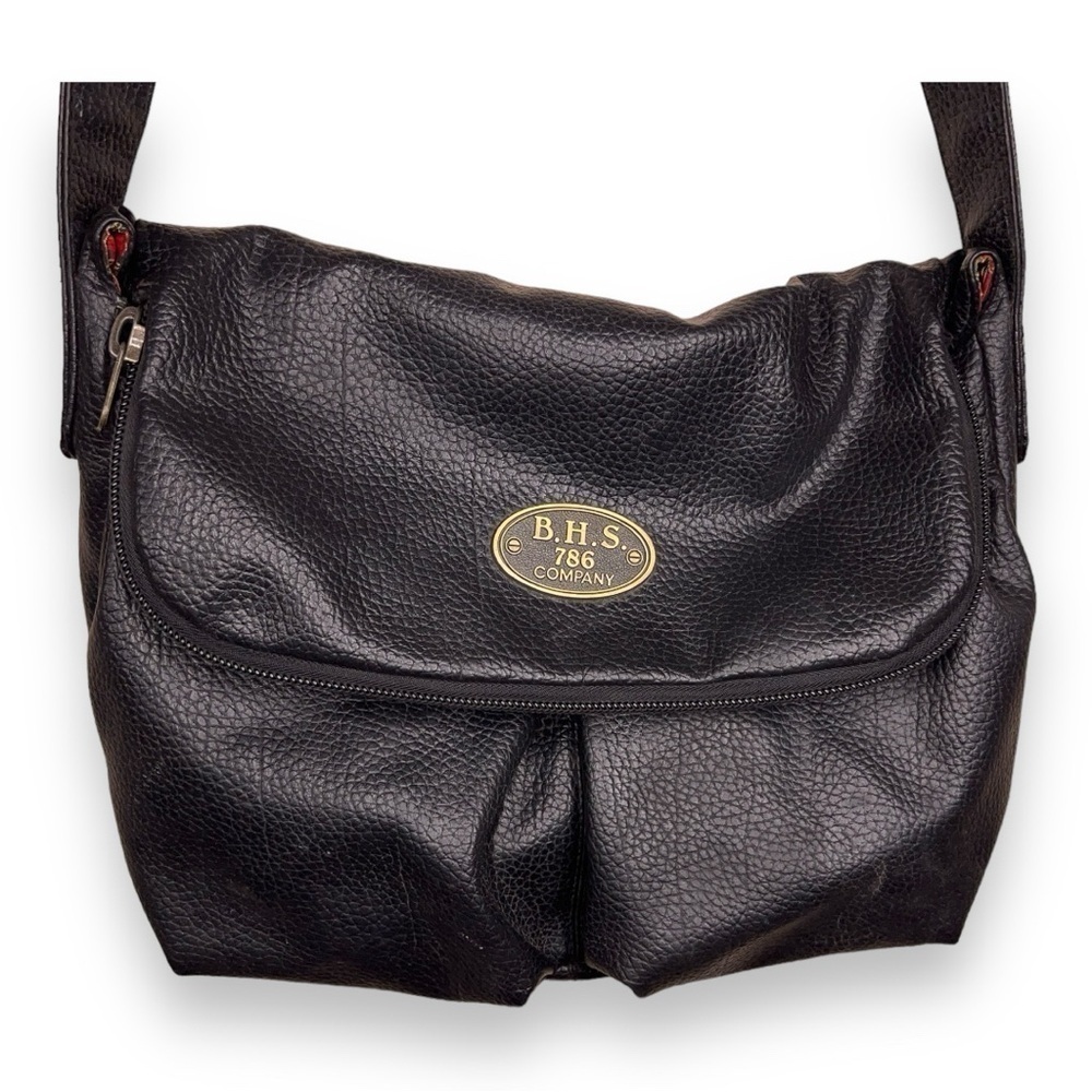 VINTAGE BH SMITH BLACK LEATHER PURSE SHOULDER STRAP CLASSIC  90s